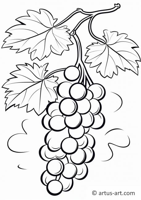Página para colorear de uvas
